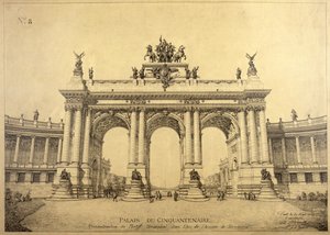 Triumfální oblouk Palais du Cinquantenaire, Brusel, 1906
